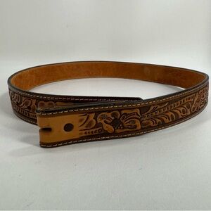 Men’s Stallions Brown Leather “King” Embossed Belt Size 36